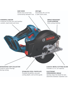 Sierra Circular Bosch GKM18V-20N 18V para Cortar Metal 5.08cm 2