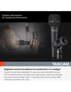 Micrófono Dinámico TASCAM TM-82 Cardioide para Voces 2