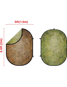 Fondo Colapsable Kate 1.5m x 2.0m Verde/Marrón para Fotografía 2