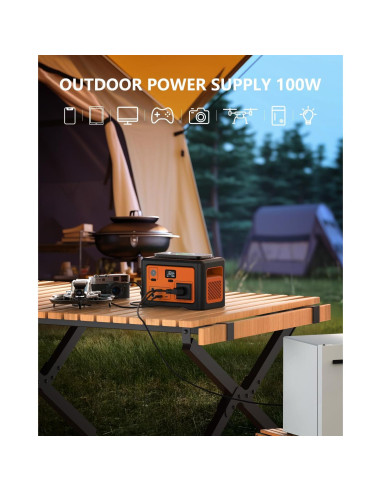 Estación de Energía Portátil Tiexei S1 192Wh 100W para Camping