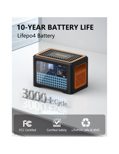 Estación de Energía Portátil Tiexei S1 192Wh 100W para Camping