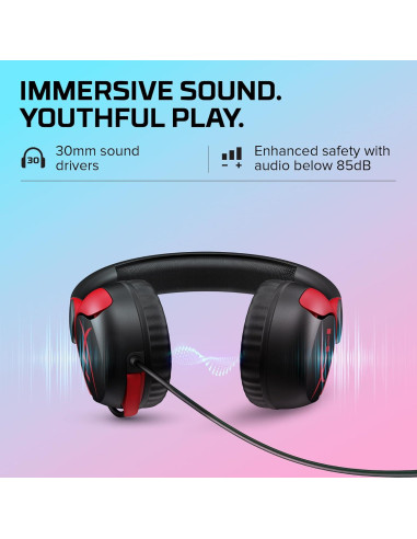Auriculares con Cable HyperX Cloud Mini - Negro/Rojo, 130g, Gaming