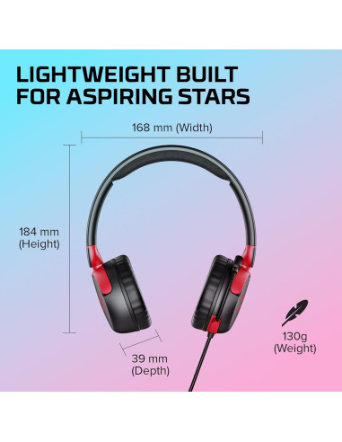 Auriculares con Cable HyperX Cloud Mini - Negro/Rojo, 130g, Gaming