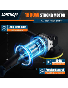 Pulidor Rotativo LDHTHOPI 1800W 6/7 Pulgadas 750-3100RPM 2