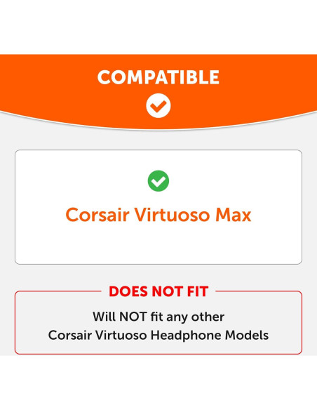 Almohadillas de Gel Refrigerante Wicked Cushions para Corsair Virtuoso Max - Comodidad Extrema, Negro