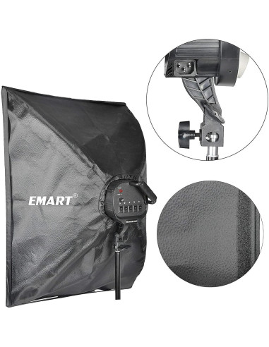 Kit de Iluminación Fotográfica EMART Softbox 45W 5500K 2 Pack