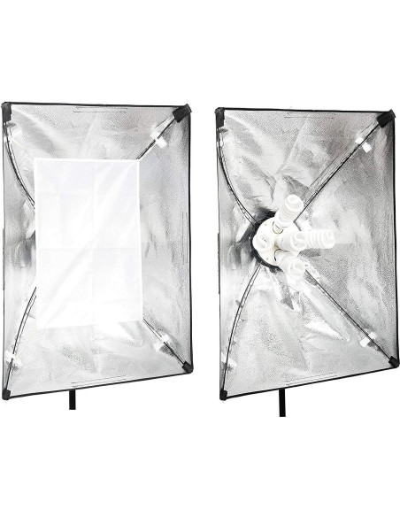 Kit de Iluminación Fotográfica EMART Softbox 45W 5500K 2 Pack