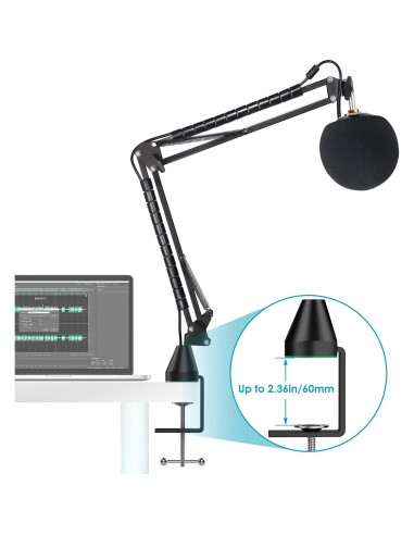 Soporte de Micrófono YOUSAHRES con Funda de Espuma y Filtro Antipop