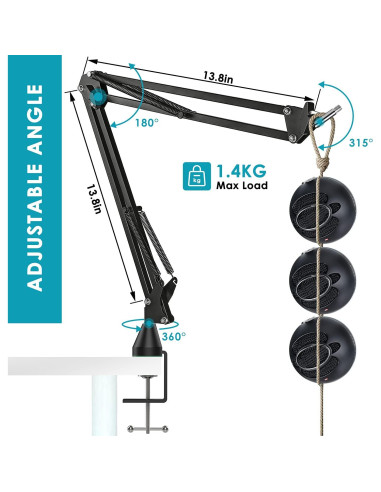 Soporte de Micrófono YOUSAHRES con Funda de Espuma y Filtro Antipop