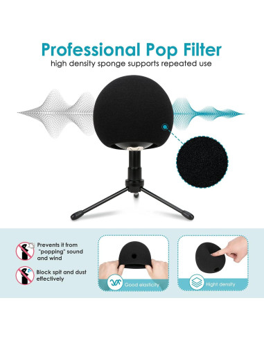 Soporte de Micrófono YOUSAHRES con Funda de Espuma y Filtro Antipop