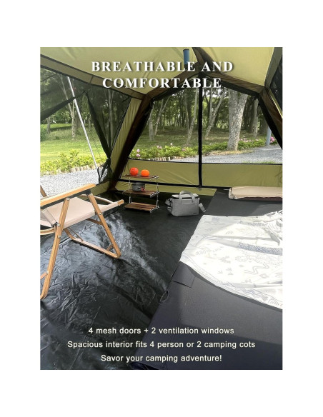 Carpa de Camping SML para 4 Personas PU3000mm Impermeable