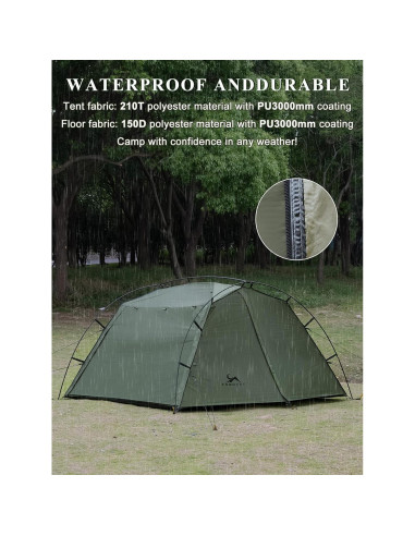 Carpa de Camping SML para 4 Personas PU3000mm Impermeable