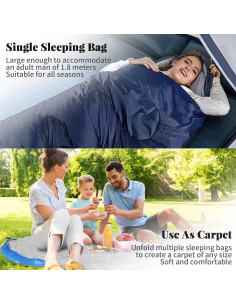 Paquete de 6 Sacos de Dormir Tewloss 210x76 cm Algodón Impermeable 2