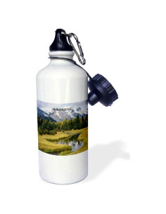 Botella de Agua Deportiva 3dRose 591 ml Blanca con Diseño