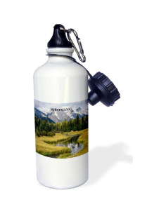 Botella de Agua Deportiva 3dRose 591 ml Blanca con Diseño 2