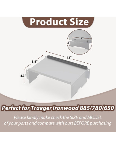 Difusor de Calor de Acero Inoxidable BMMXBI para Traeger 885