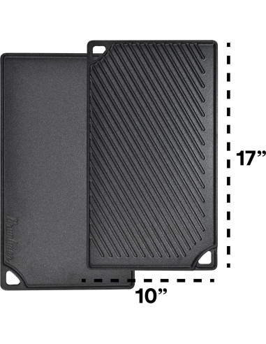 Placa de Parrilla Reversible Bruntmor 43x25 cm Hierro Fundido