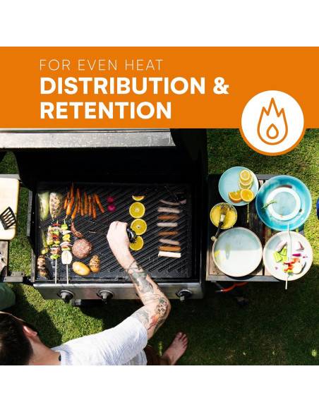 Placa de Parrilla Reversible Bruntmor 43x25 cm Hierro Fundido