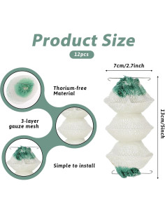 Paquete de 12 Capuchones de Linterna Larrel 13x7cm Verde Blanco 2