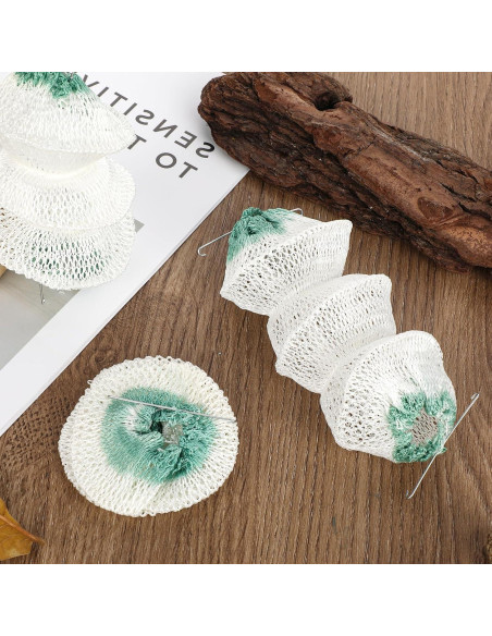 Paquete de 12 Capuchones de Linterna Larrel 13x7cm Verde Blanco