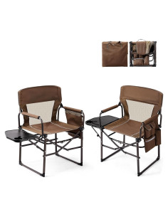 Sillas de Camping Plegables VINGLI con Mesa Lateral 2 Paquete