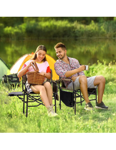 Sillas de Camping Plegables VINGLI con Mesa Lateral 2 Paquete 2