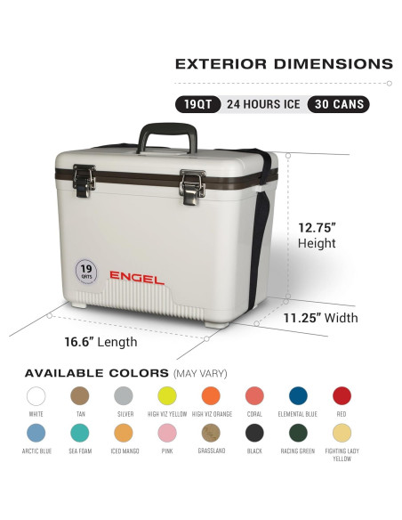 Cooler Engel 19qt Hermético con Vaso Aislado 22 oz y Paquete de Hielo