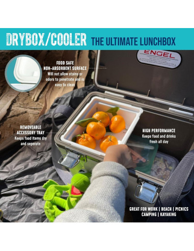 Cooler Engel 19qt Hermético con Vaso Aislado 22 oz y Paquete de Hielo