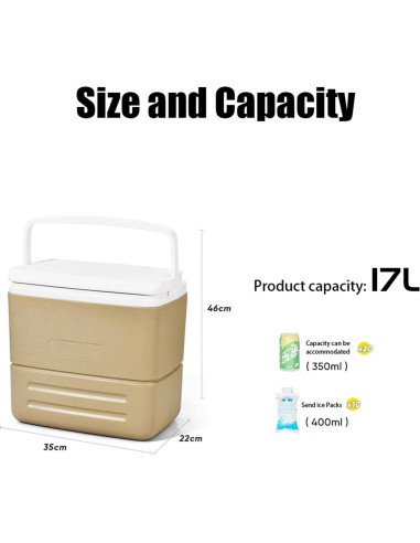 Enfriador Portátil DYQFFF Mediano para Camping y Viajes