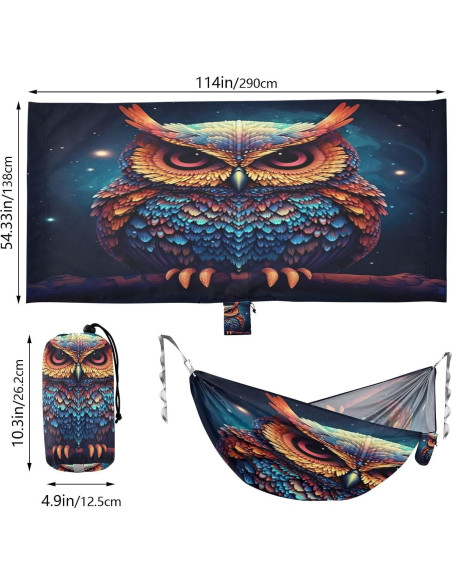 Hamaca de Camping Haskirky 290x138cm 150kg Portátil con Accesorios