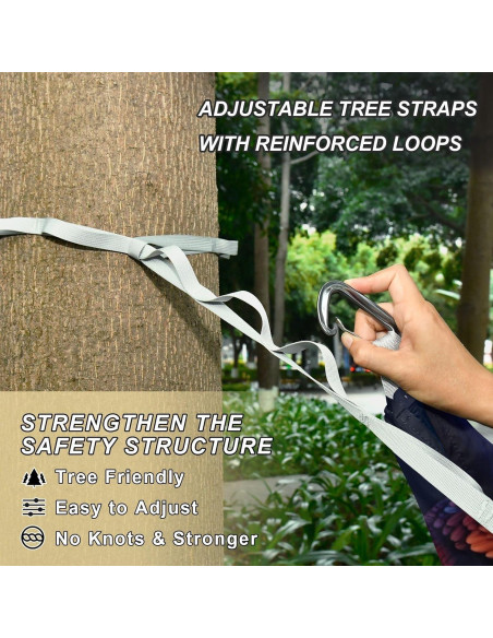 Hamaca de Camping Haskirky 290x138cm 150kg Portátil con Accesorios