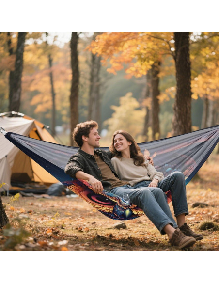 Hamaca de Camping Haskirky 290x138cm 150kg Portátil con Accesorios