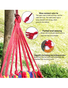 Hamaca de Jardín Portátil Ovyuzhen Azul 250x150 cm 136 kg 2