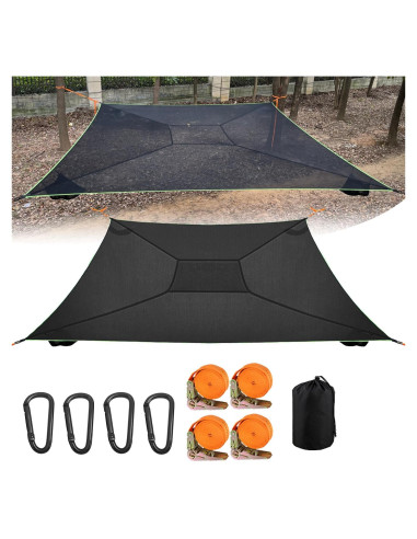 Hamaca Cuadrada Extra Grande 317.5 kg para 4-6 Personas - Negra