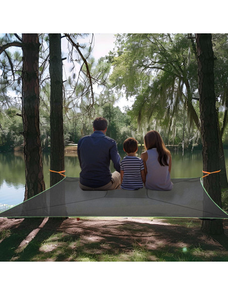 Hamaca Cuadrada Extra Grande 317.5 kg para 4-6 Personas - Negra