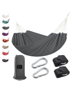 Hamaca Brasileña Gold Armour Doble 270x150cm Gris Oscuro