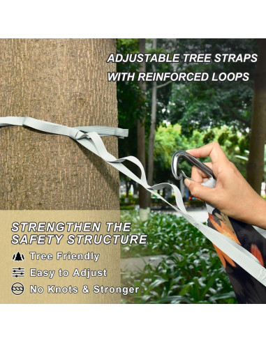 Hamaca Portátil PYBUG 290x138cm 300kg con Correas Ajustables