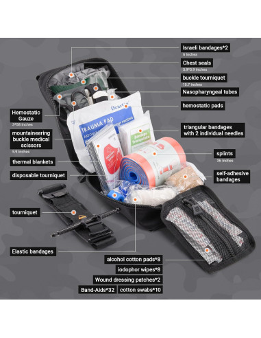 Kit de Primeros Auxilios Táctico HidroPony con Torniquete y Vendaje