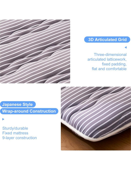 Colchón Futón Japonés JZBEARAPT Individual 203x99 cm Espuma Densa