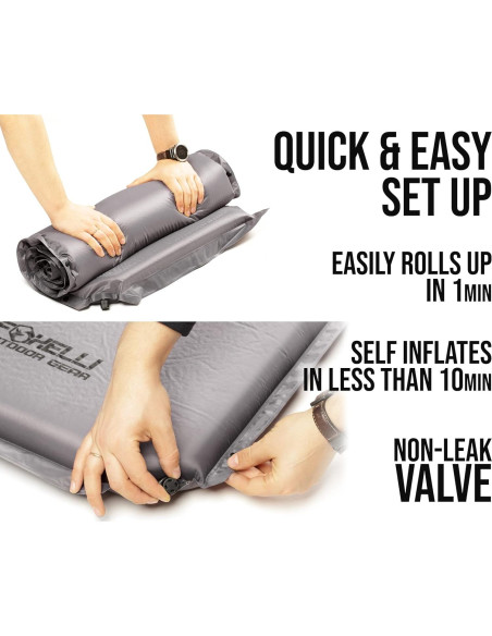 Colchoneta para Camping Foxelli con Almohada 6.99 cm Gruesa