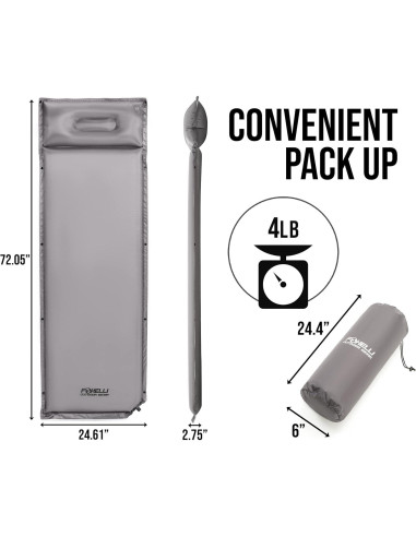 Colchoneta para Camping Foxelli con Almohada 6.99 cm Gruesa