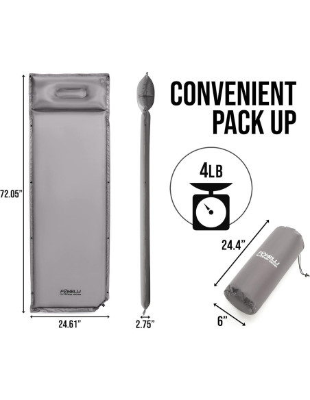 Colchoneta para Camping Foxelli con Almohada 6.99 cm Gruesa
