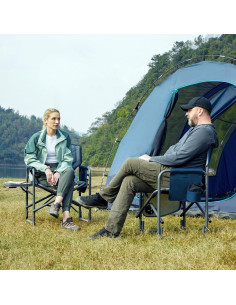 Silla de Camping Plegable Timber Ridge Azul 181kg Respaldo Alto 2