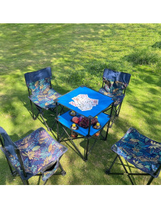 Mesa de Camping Plegable NiuXTool 2 Niveles con Portavasos 2