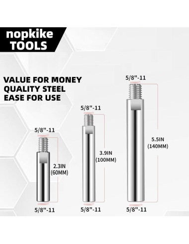 Eje de Extensión Angulado Nophike 5/8"-11 para Amoladora
