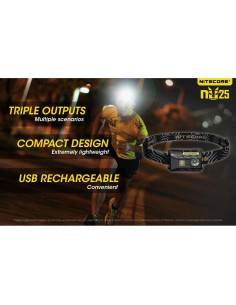 Linterna Frontal Recargable Nitecore NU25 360 Lúmenes 2