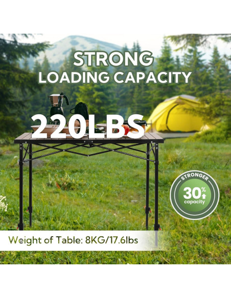 Mesa de Camping Plegable Join Nature 117.8x69.9cm Ajustable