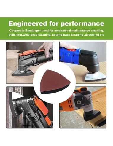 Pad de Lijado Triangular WENESTR 4 Piezas 80mm Grano 60-240