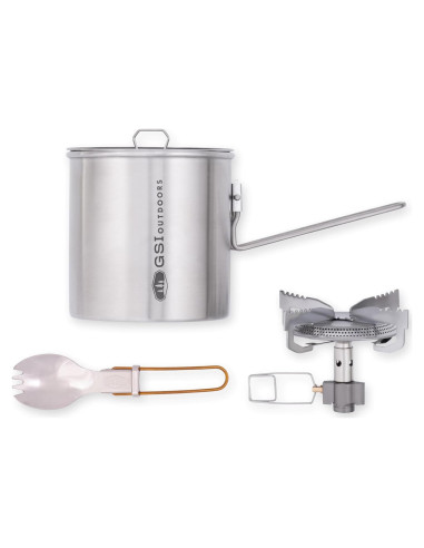 Conjunto de Cocina Compacto GSI Outdoors Glacier 68199 - Acero Inoxidable