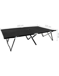 Tumbona Plegable Doble RINDIGOO Acero Negro 240 kg 2